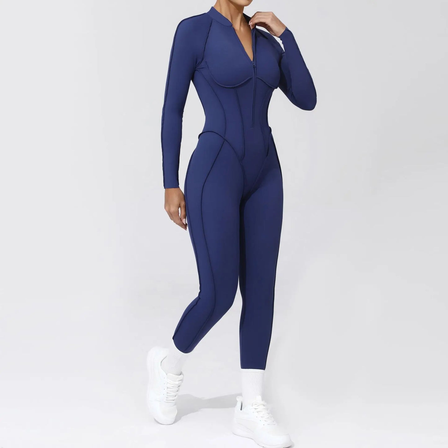 Long-Sleeve Yoga Jumpsuit Set — Sculpt & Move