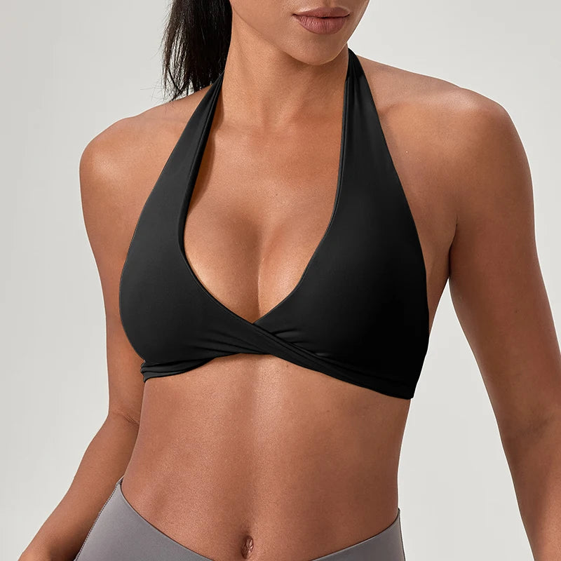 Halter Cross-Back Sports Bra