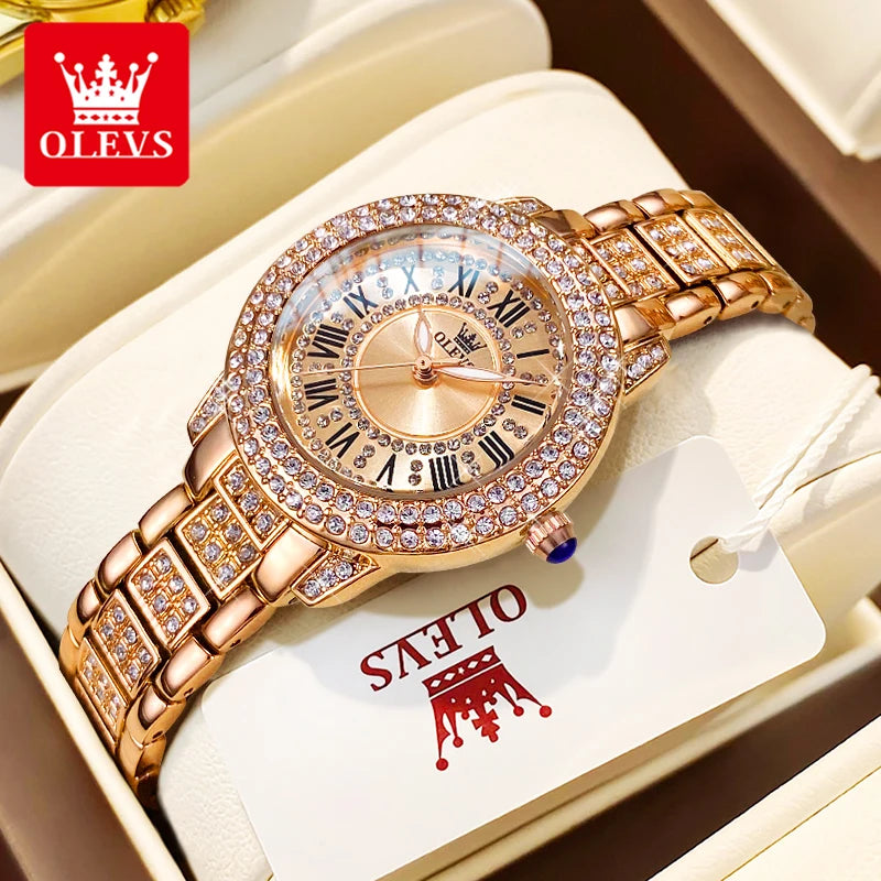 Rose Gold Diamond Accent Women’s Quartz Watch
