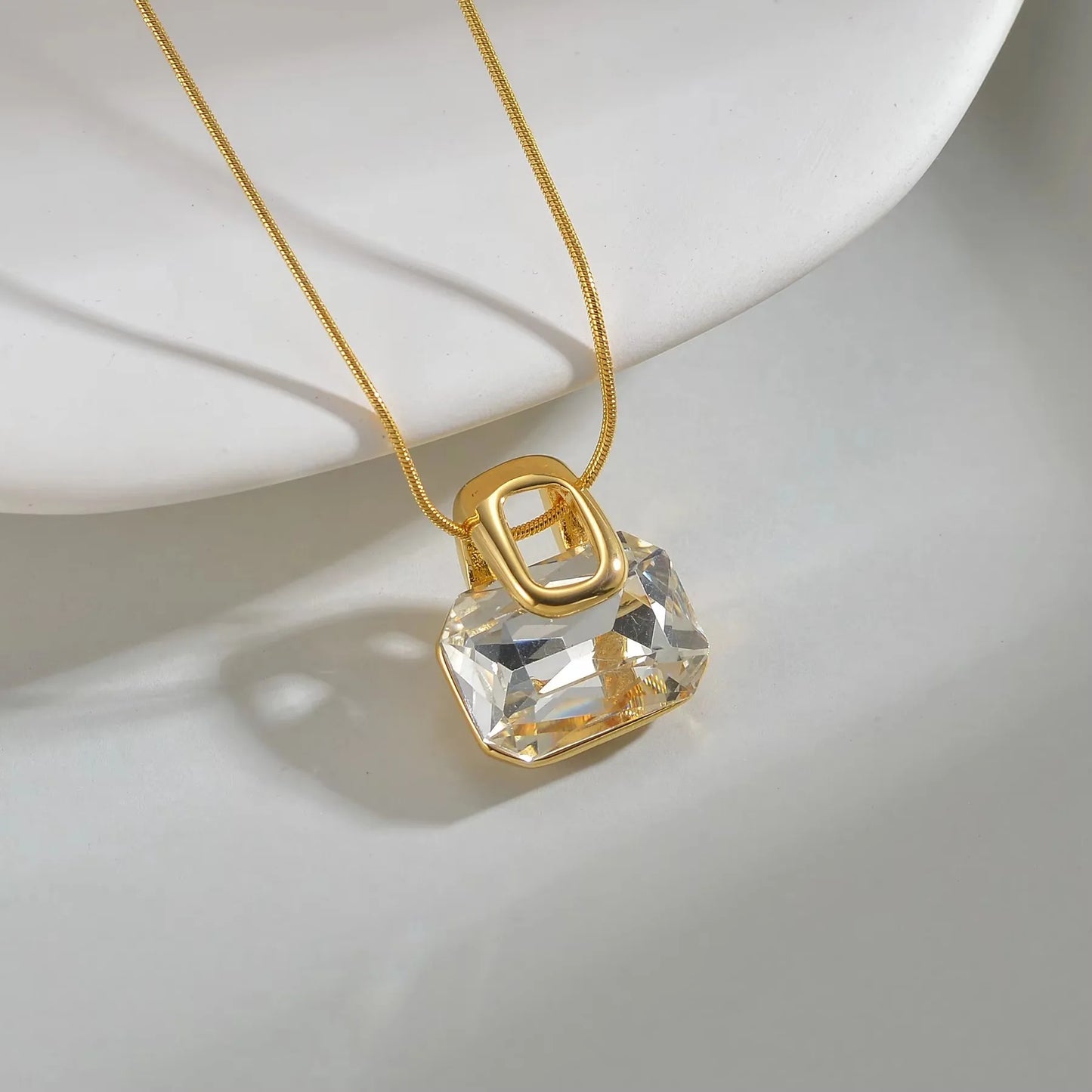 Stainless Steel Natural Stone Stud Earrings & Choker Necklace Set