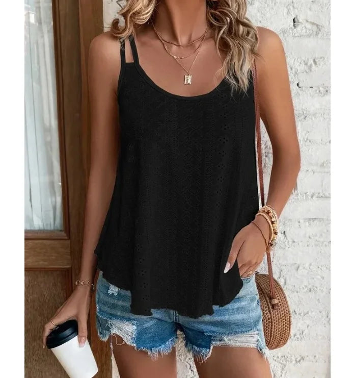 Large Big Women Leisure Simple Boho Camis Tops Women's Hollow Out Top Pullovers New Summer Blouse Casual Beach Shirts Clothing