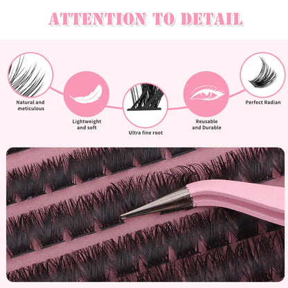 MJ 640pcs DIY Cluster Lash Kit – 30D/40D/50D/60D Pre-Made Fans