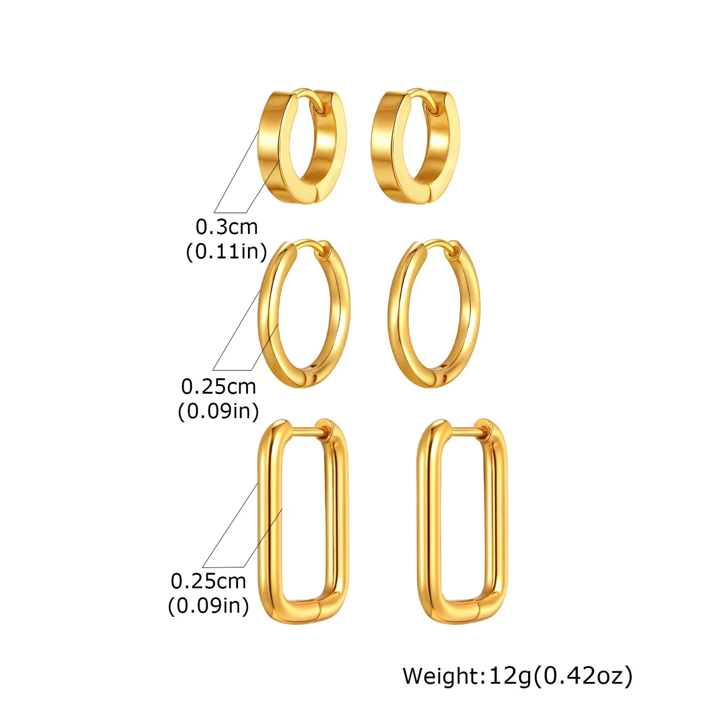 VNOX 6PCS Gold Earrings Set