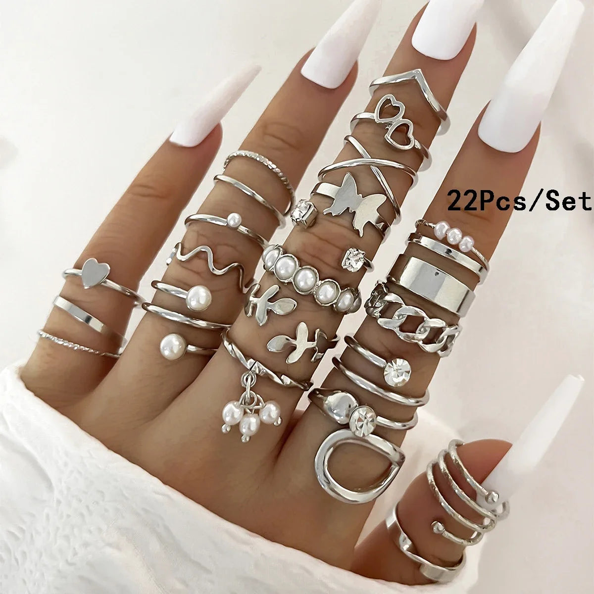 30-Piece Bohemian Geometric Knuckle Ring Set — Gold & Silver Tone