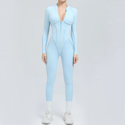 Long-Sleeve Yoga Jumpsuit Set — Sculpt & Move