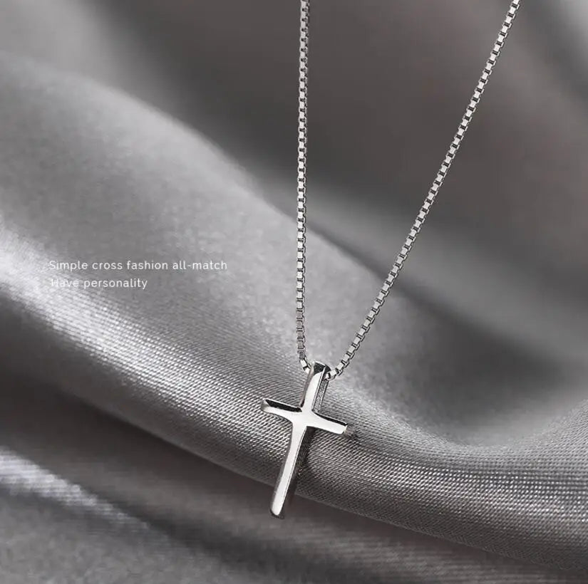 Classic 925 Silver Cross Pendant – Women’s Necklace