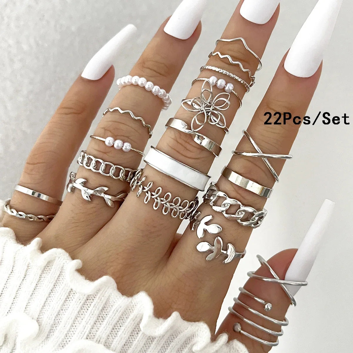 30-Piece Bohemian Geometric Knuckle Ring Set — Gold & Silver Tone