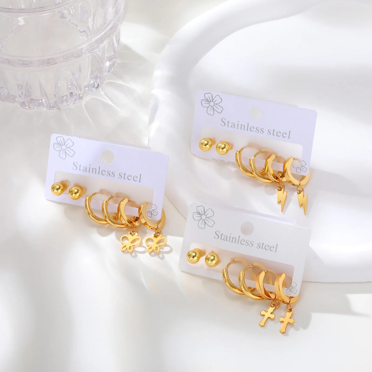 VNOX 6PCS Gold Earrings Set