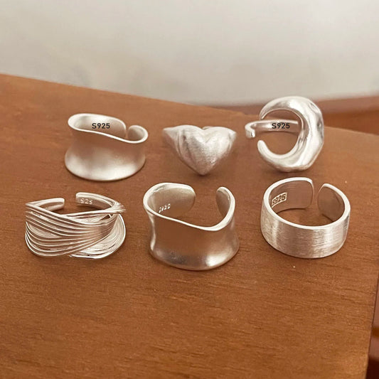 6pcs Silver Rings