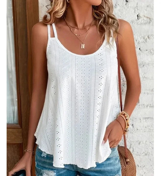 Large Big Women Leisure Simple Boho Camis Tops Women's Hollow Out Top Pullovers New Summer Blouse Casual Beach Shirts Clothing