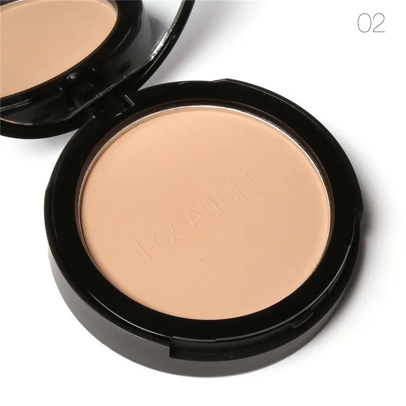 Focallure 3-Color Pressed Powder — Oil Control & Brightening Makeup