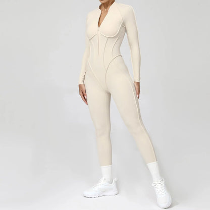 Long-Sleeve Yoga Jumpsuit Set — Sculpt & Move