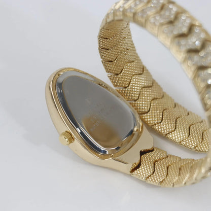 Snake-Design Full-Diamond Bling Luxury Quartz Watch