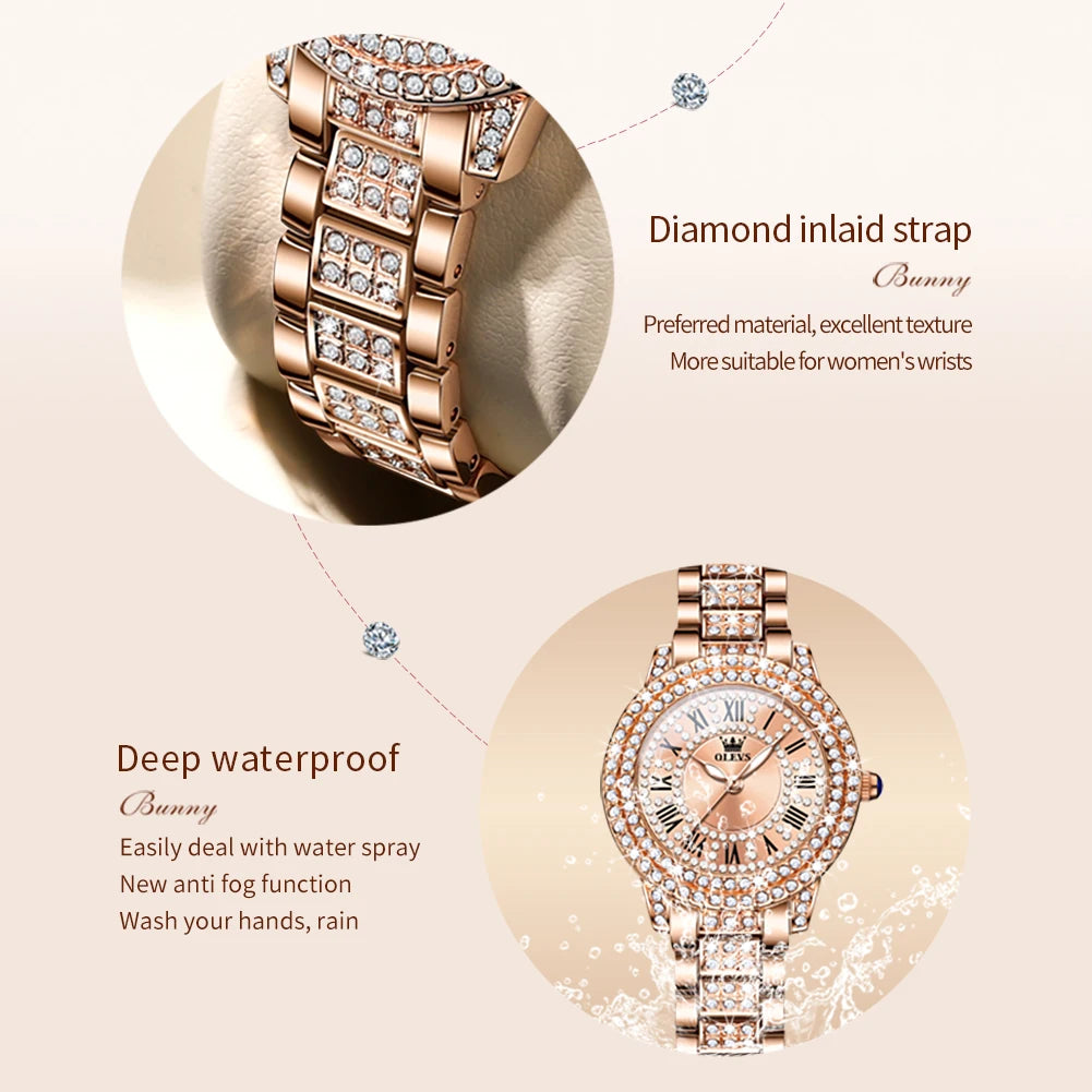 Rose Gold Diamond Accent Women’s Quartz Watch