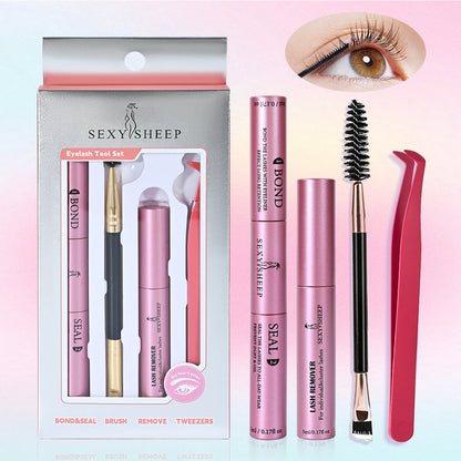 Lash Bond & Seal Kit 10 ml + Remover 5 ml – Super Strong Hold Eyelash Glue & Sealant for Individual Extensions