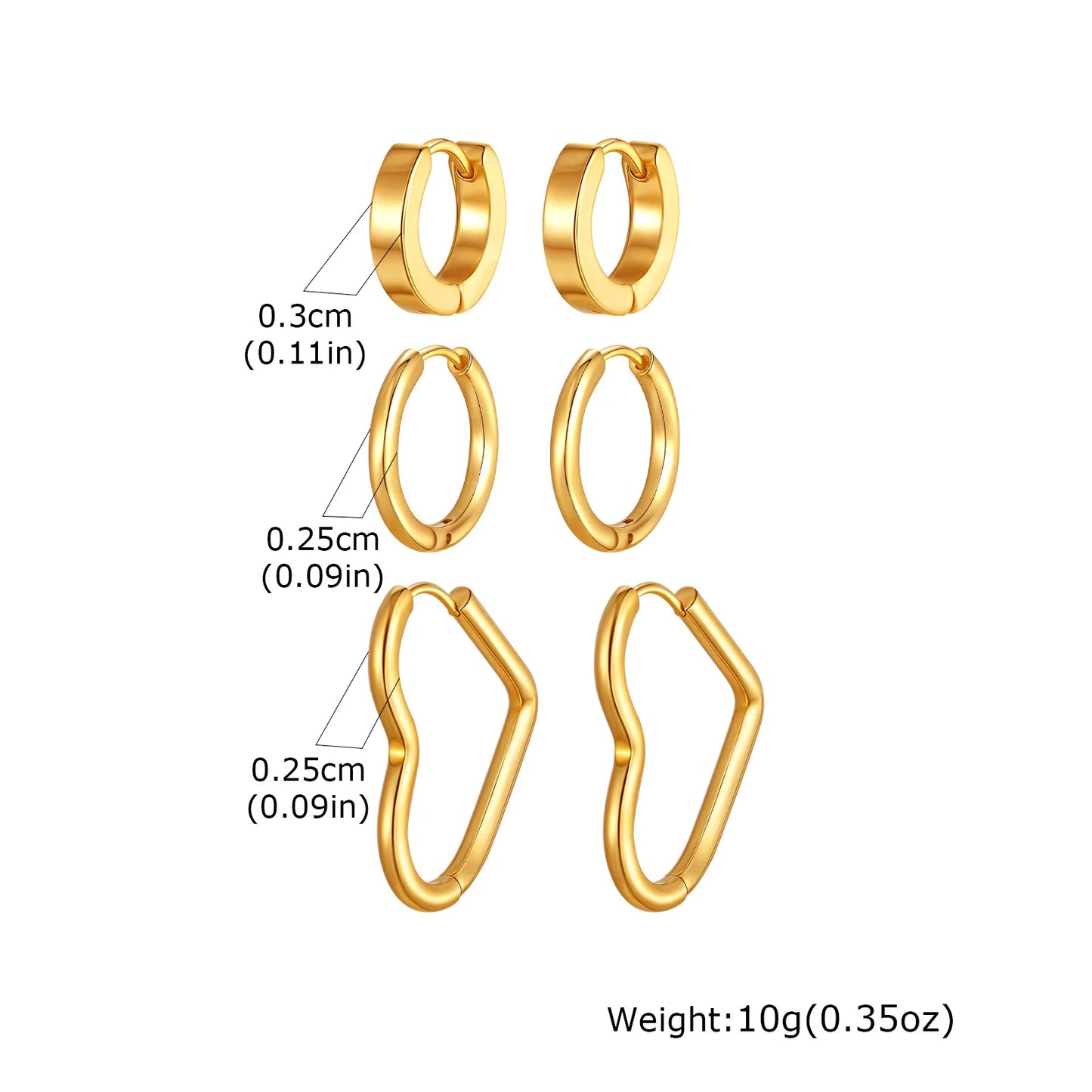 VNOX 6PCS Gold Earrings Set
