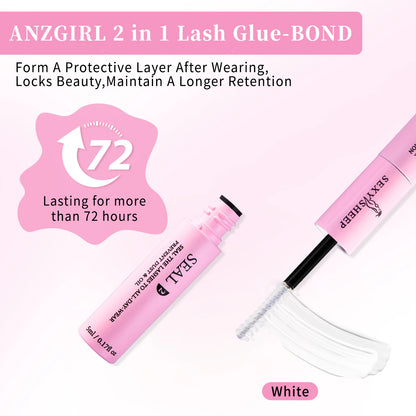 Lash Bond & Seal Kit 10 ml + Remover 5 ml – Super Strong Hold Eyelash Glue & Sealant for Individual Extensions