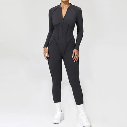 Long-Sleeve Yoga Jumpsuit Set — Sculpt & Move