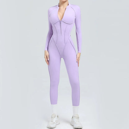 Long-Sleeve Yoga Jumpsuit Set — Sculpt & Move