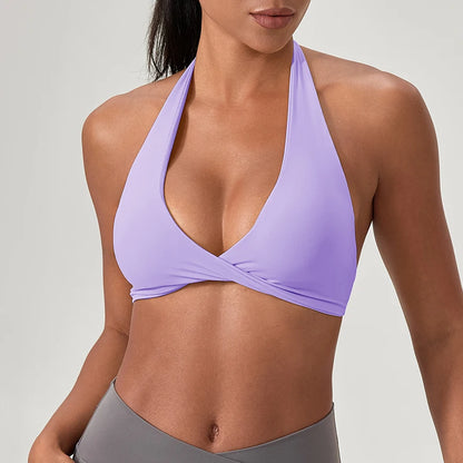 Halter Cross-Back Sports Bra