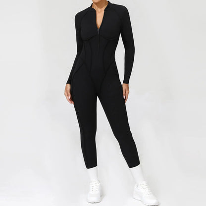 Long-Sleeve Yoga Jumpsuit Set — Sculpt & Move