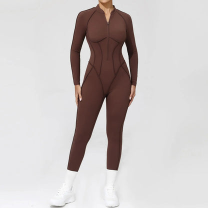 Long-Sleeve Yoga Jumpsuit Set — Sculpt & Move