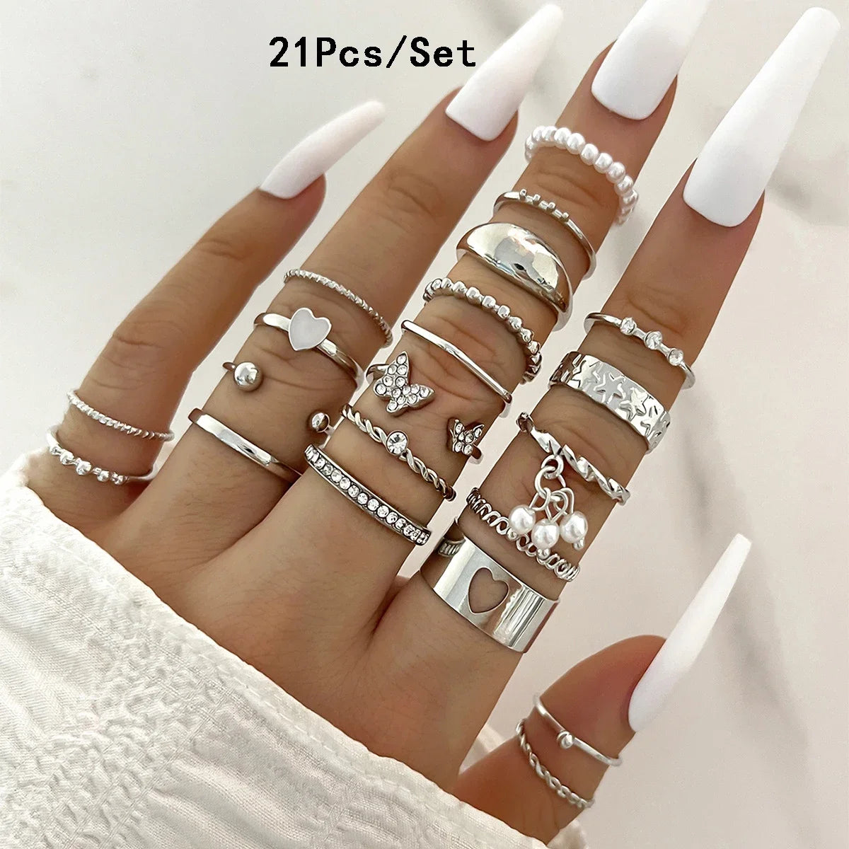 30-Piece Bohemian Geometric Knuckle Ring Set — Gold & Silver Tone