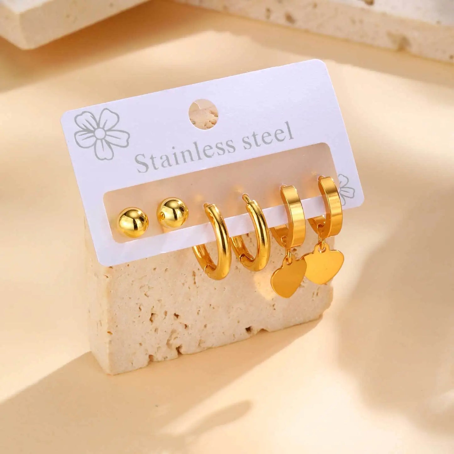VNOX 6PCS Gold Earrings Set