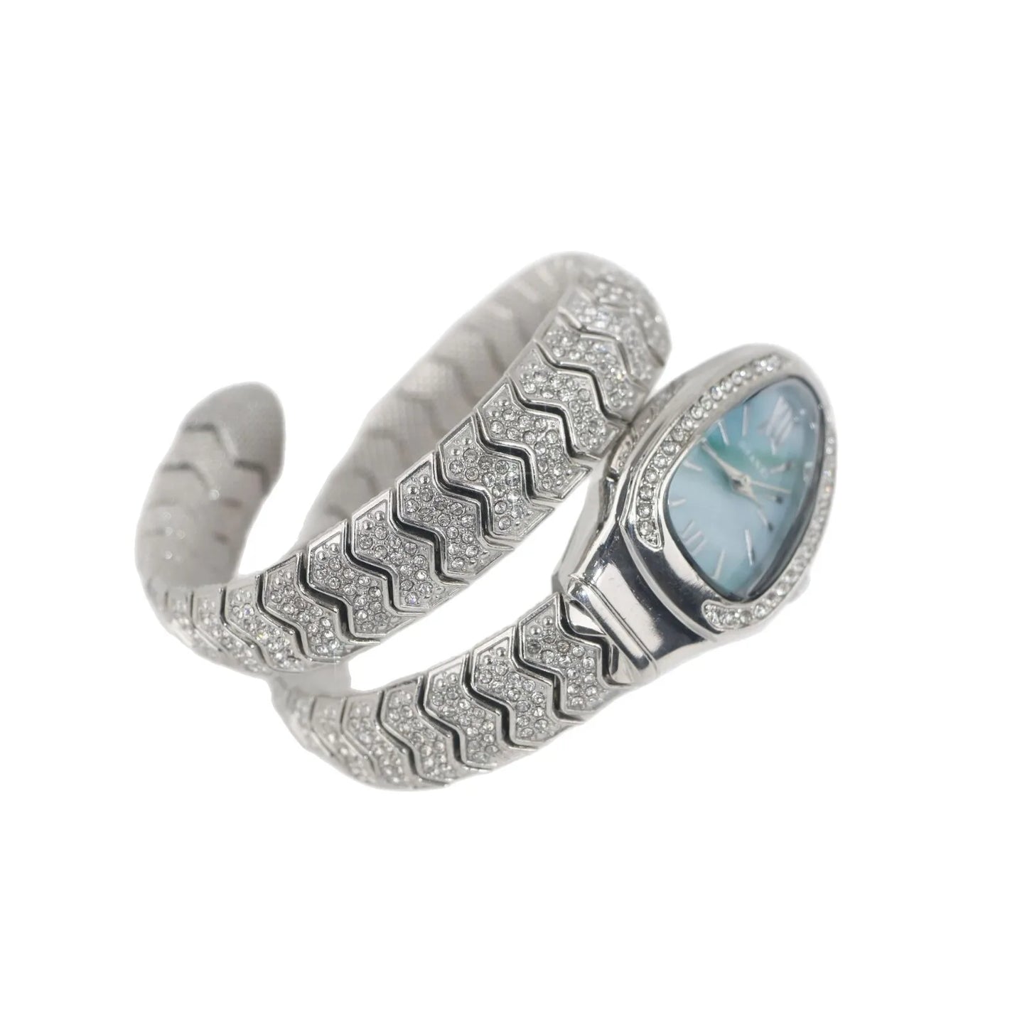 Snake-Design Full-Diamond Bling Luxury Quartz Watch