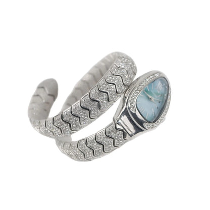 Snake-Design Full-Diamond Bling Luxury Quartz Watch