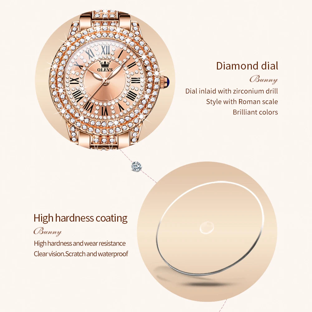Rose Gold Diamond Accent Women’s Quartz Watch
