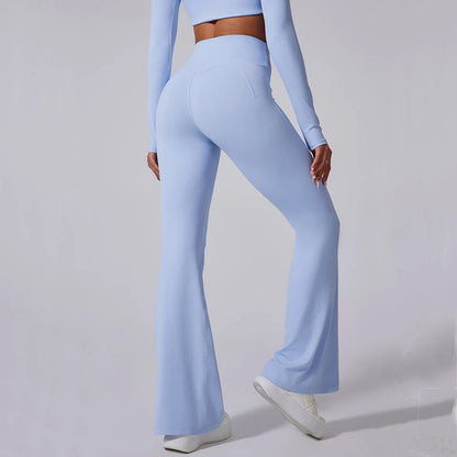 Women High Waist Flared Leggings Gym Fitness
