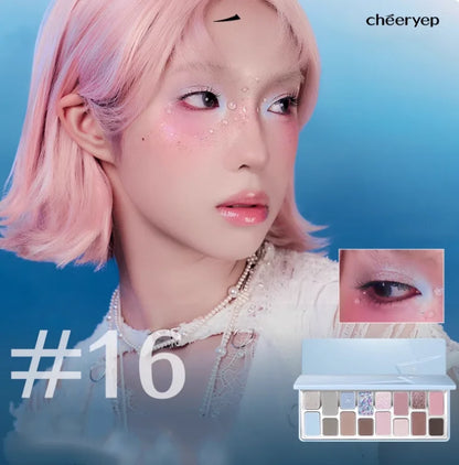 Cheeryep 16-Color Neutral Eyeshadow Palette — Matte & Glitter, Vegan & Cruelty-Free
