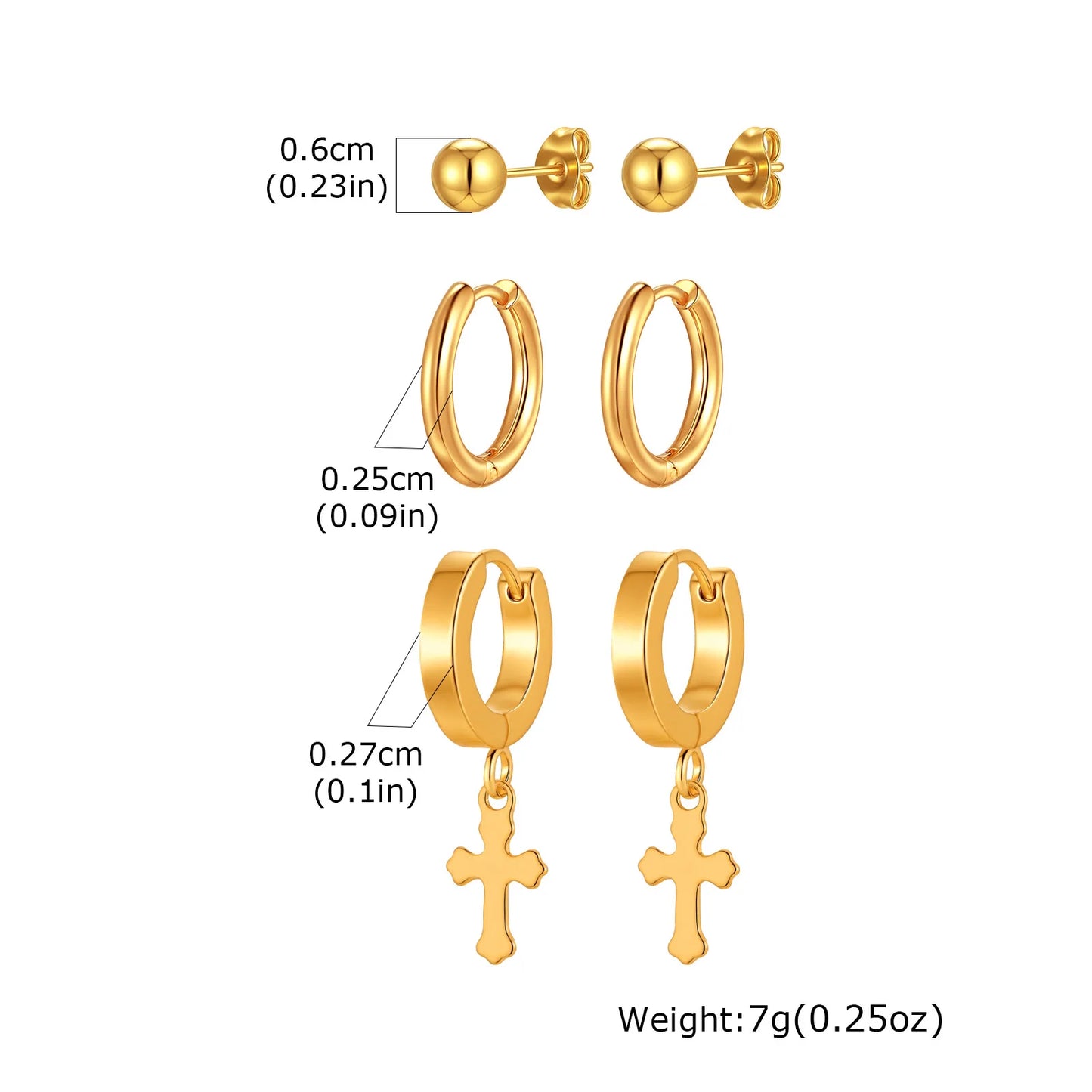VNOX 6PCS Gold Earrings Set
