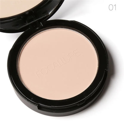 Focallure 3-Color Pressed Powder — Oil Control & Brightening Makeup