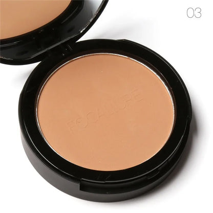 Focallure 3-Color Pressed Powder — Oil Control & Brightening Makeup