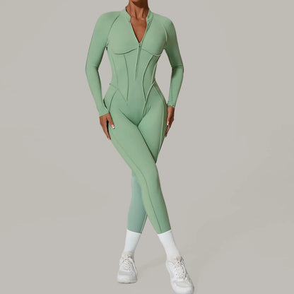 Long-Sleeve Yoga Jumpsuit Set — Sculpt & Move