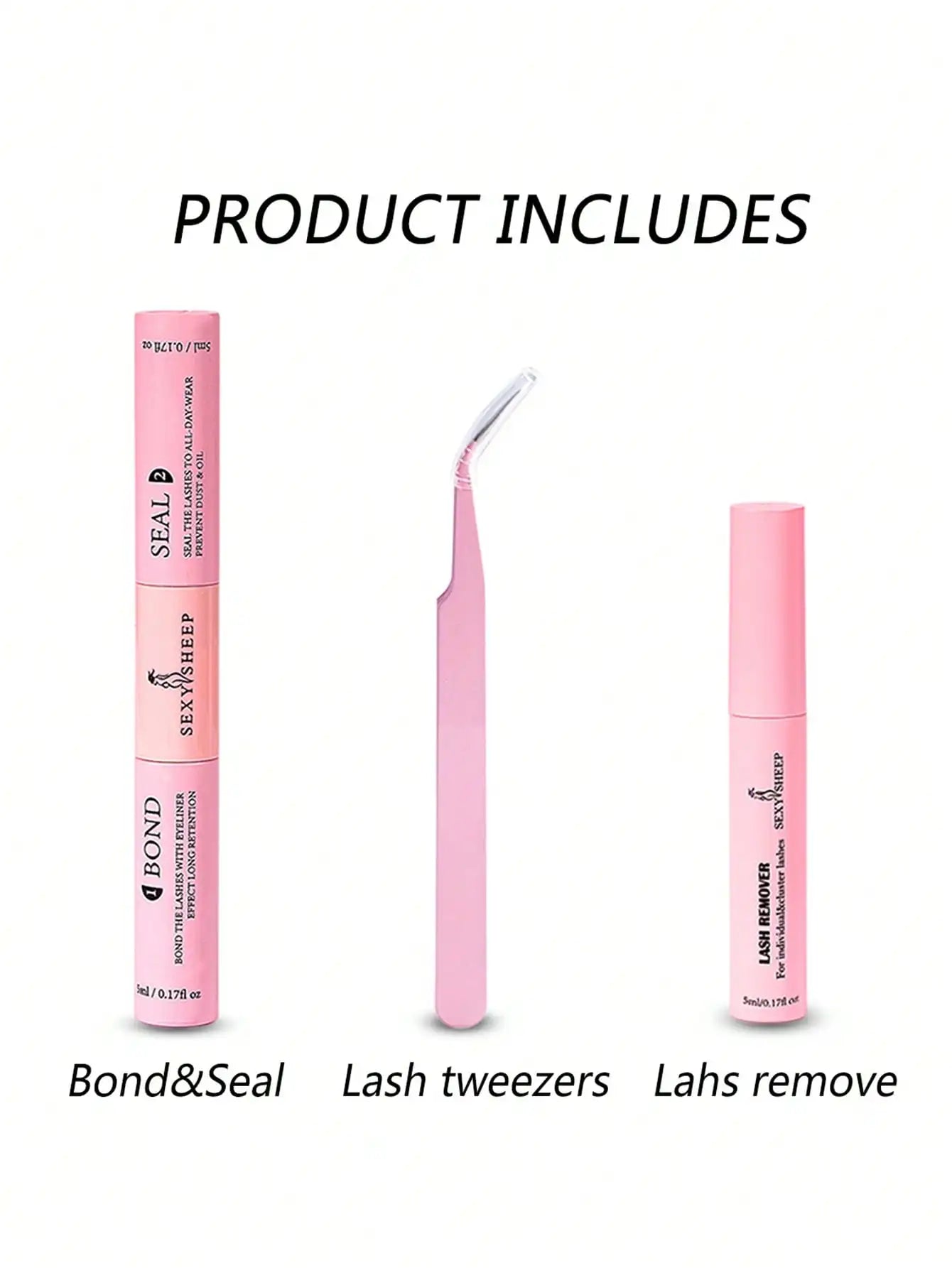 Lash Bond & Seal Kit 10 ml + Remover 5 ml – Super Strong Hold Eyelash Glue & Sealant for Individual Extensions