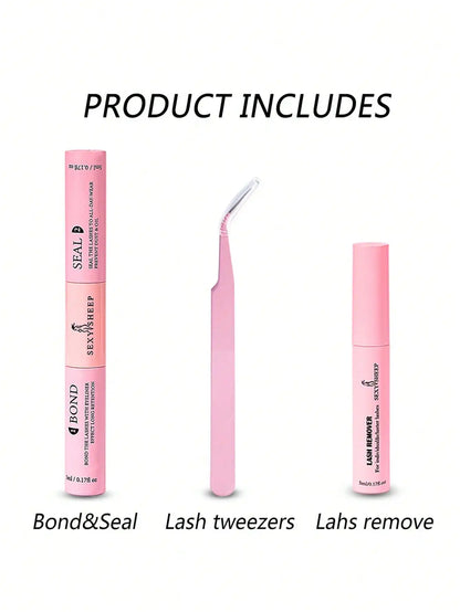Lash Bond & Seal Kit 10 ml + Remover 5 ml – Super Strong Hold Eyelash Glue & Sealant for Individual Extensions