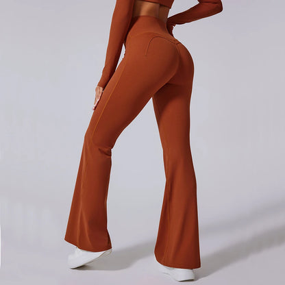 Women High Waist Flared Leggings Gym Fitness