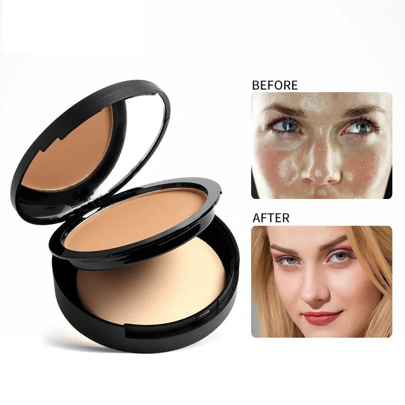 Focallure 3-Color Pressed Powder — Oil Control & Brightening Makeup